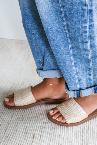 Marina Raffia Slides • Natural