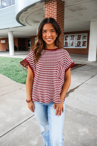 End Zone Stripes • Burgundy