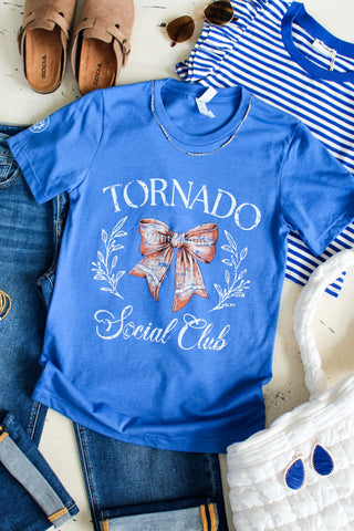 Tornado Social Club Graphic Tee • Heather Blue - FINAL SALE