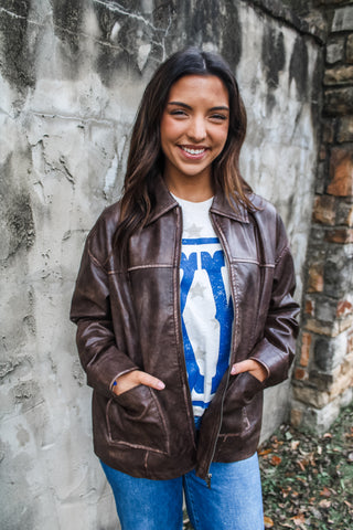 Style Statement Leather Jacket • Dark Brown