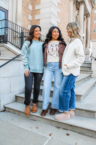 Happiest Season Pullover • Dusty Teal