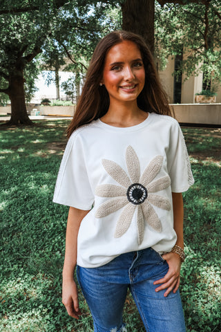 Sunflower Fields Crochet Top • Off-White