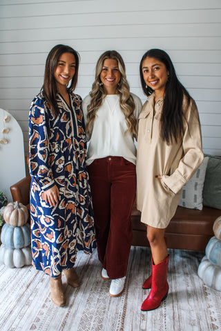 Denim Statement Utility Dress • Camel