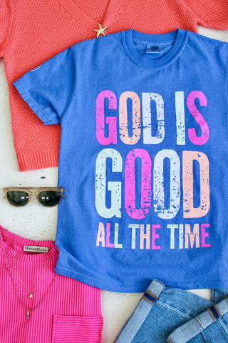 God Is Good All The Time Graphic Tee • Blue