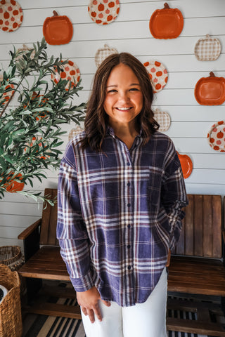 Boots & Bonfires Plaid • Purple