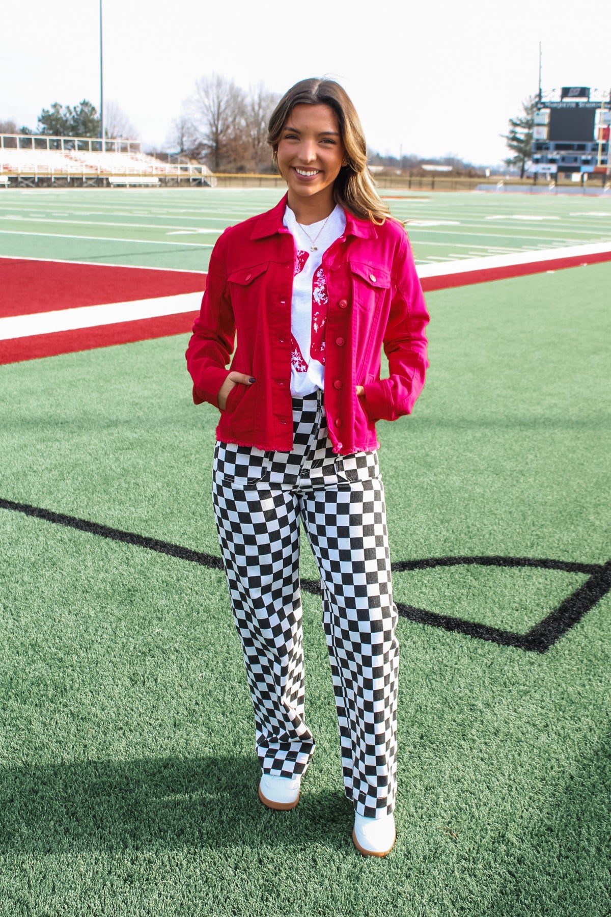 Game On Denim Jacket • Red