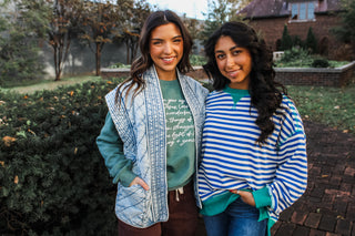 Odette Quilted Denim Vest • Light Wash