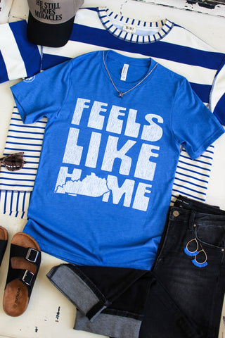 Feels Like Home Graphic Tee • Heather Blue - FINAL SALE