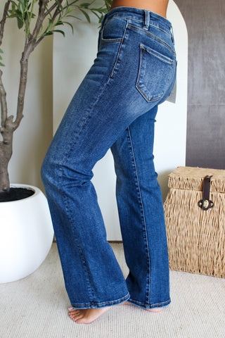 Marlowe Mid Rise Straight | Tummy Control • Dark Wash