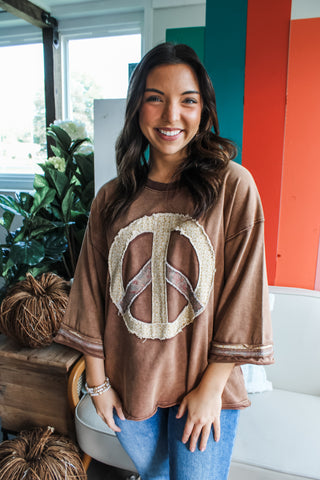 Peace Out Patchwork • Cocoa - FINAL SALE