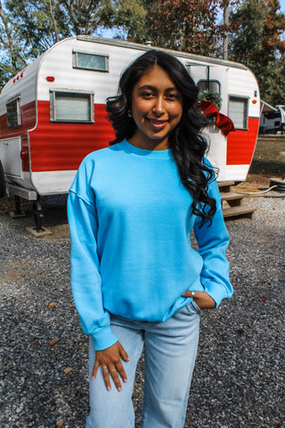 Blazing Bright Pullover • Sky Blue