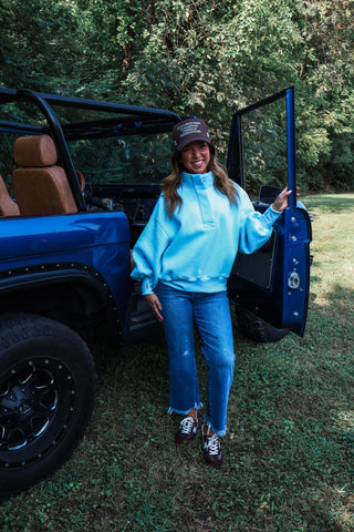 Aspen Snap Button Pullover • Light Blue