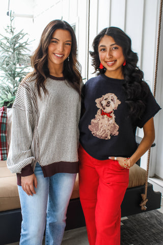 Santa’s Favorite Puppy Sweater • Navy