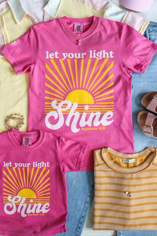 Let Your Light Shine Graphic Tee • Pink
