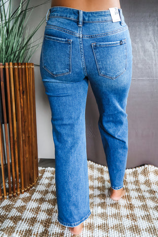 Crew Mid Rise Straight • Medium Wash