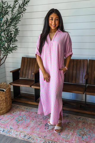 Gingham & Grace Maxi • Lilac