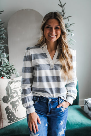 A Striped Staple • Heather Grey