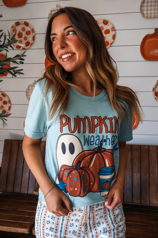Pumpkin Weather Graphic Tee • Sage