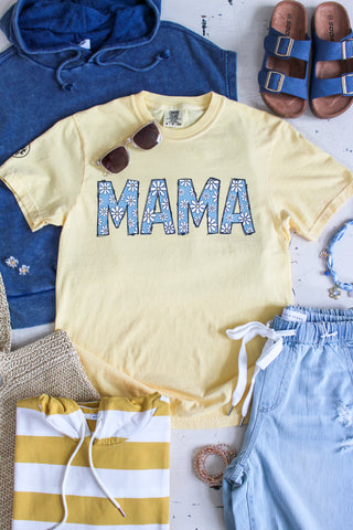 Mama Daisy floral graphic • comfort color butter yellow