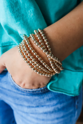 Beaded Beauty Bracelet Stack • Gold