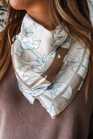 Dahlia Darling Silk Scarf • Champagne