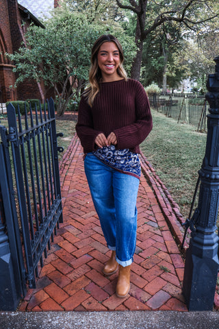 Timeless Twist Ribbed Sweater • Dark Chocolate
