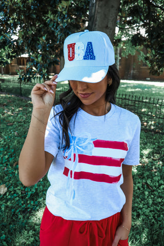 Sweet Stripes USA Trucker Hat • Blue