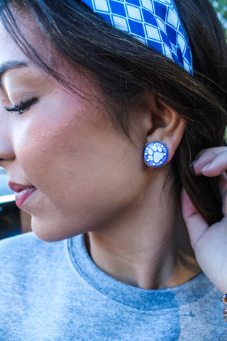 Wildcats Sparkle Stud Earrings • Blue