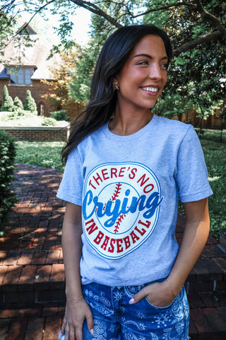 There’s No Crying In Baseball Graphic Tee • Heather Grey