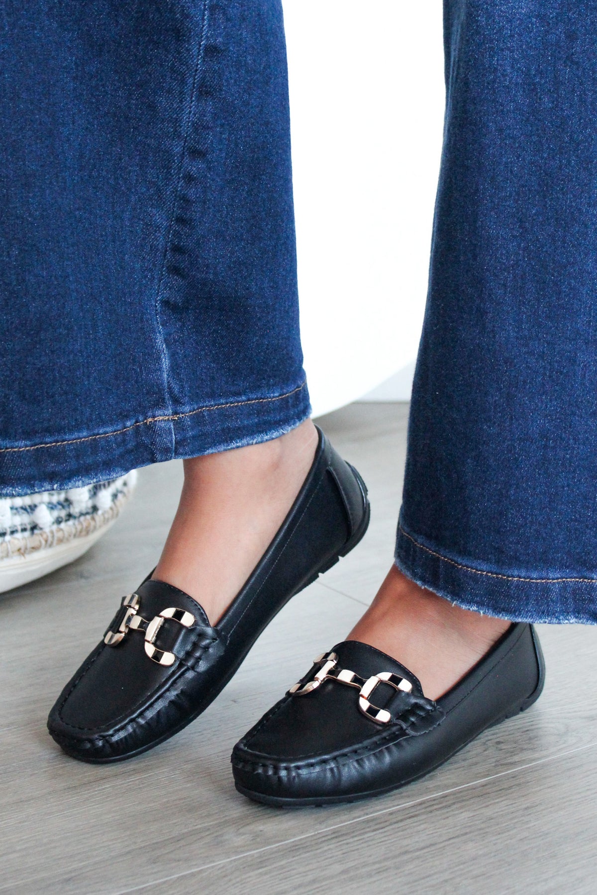 Classic Chic Buckle Loafer • Black