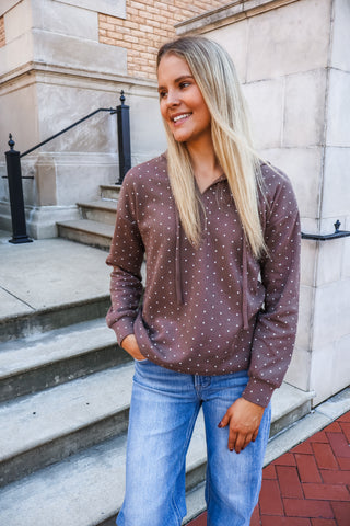 On Point Waffle Knit Hoodie • Mocha