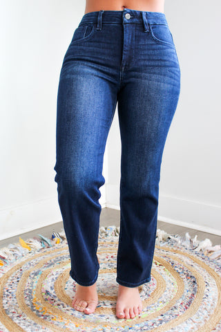 Molly Mid Rise Straight | Tummy Control • Dark Indigo