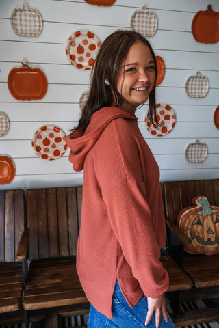 Happy Camper Pullover • Terracotta