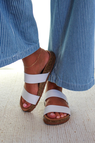 Everly Double Strap Sandal • White