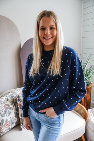 Parker Dotted Pullover • Navy