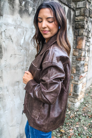 Style Statement Leather Jacket • Dark Brown