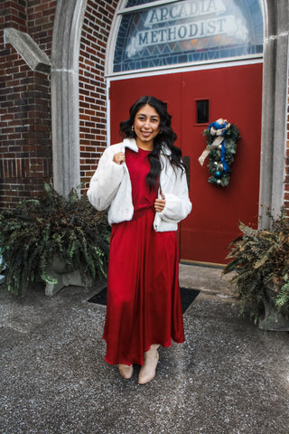 Elevated Elegance Faux Fur Jacket • Cream