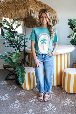 On Island Time Graphic Tee • Seafoam