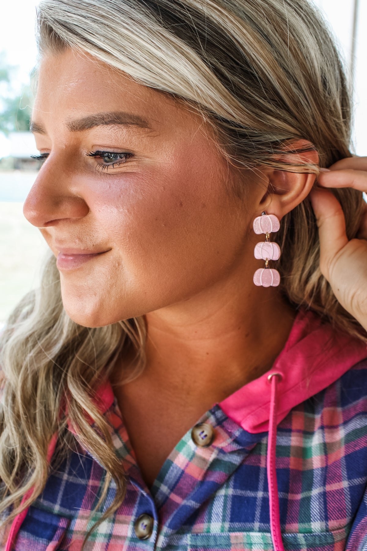 Pumpkin Kisses Earrings • Pink