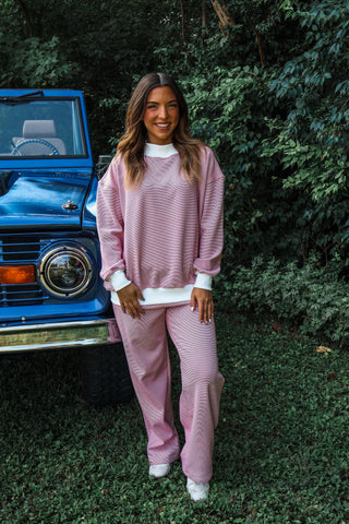 Fall In Line Pant Set • Red Stripes