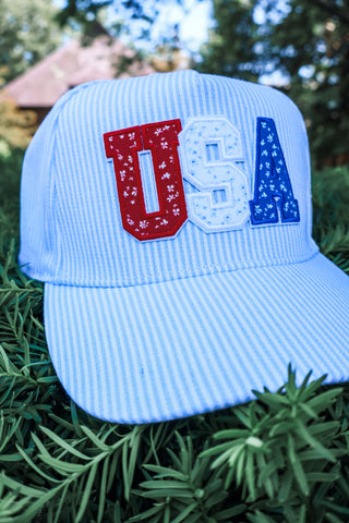 Sweet Stripes USA Trucker Hat • Blue