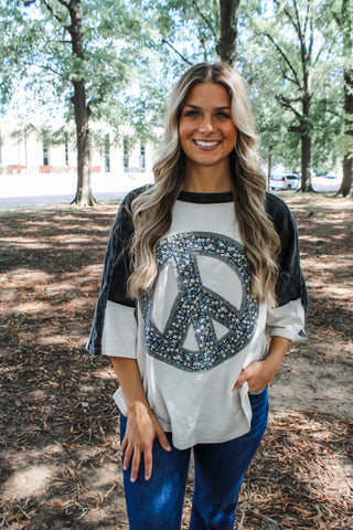 Inner Peace Patchwork Top • Black/Cream