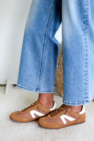 Mavis Mesh Panel Sneaker • Tan