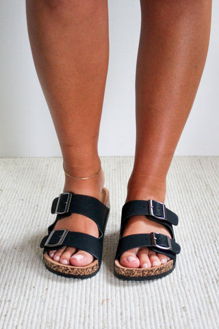 Brooke Buckle Strap Sandal • Black