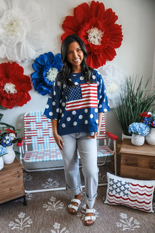 Let Freedom Ring • Navy/ White Dot