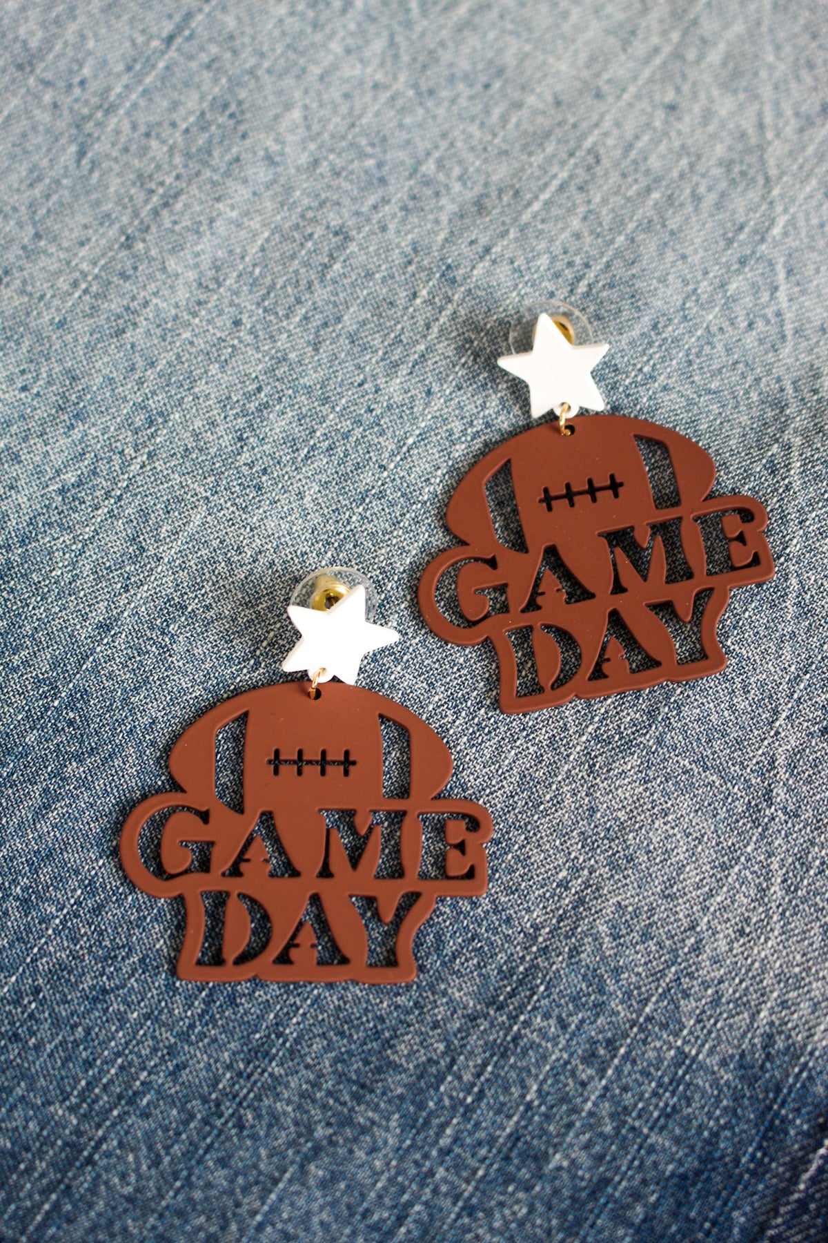 Friday Night Lights Game Day Earrings • Brown