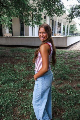 Day Trips Striped Tank • Red