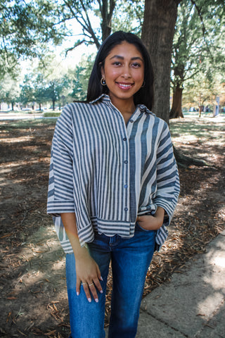Double Up Striped Top • Chambray