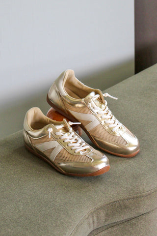 Mavis Mesh Panel Sneaker • Gold