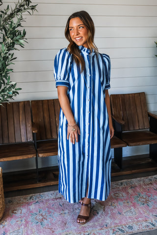 Oasis Stripes Pocket Dress • Blue - FINAL SALE
